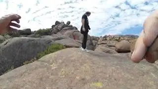 Hiking on Wichita Mountains granite boulders in 360
