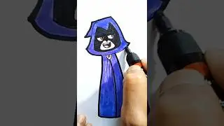 raven 💜 from teen titans go drawing coloring easy 