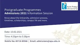 2021 PG Admissions - Admissions Procedure Information Session