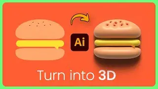 Turn into 3D in Adobe Illustrator |  3D Inflate Effect | 2D to 3D | Hindi/urdu