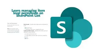 How to manage Item Level Permission on SharePoin List