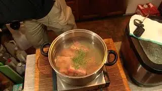 Cooking Pig's feet and Cabbage