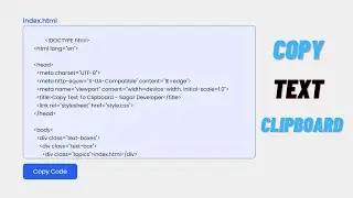 How To Copy Text To Clipboard Using JavaScript | Copy Code Clipboard CSS |
