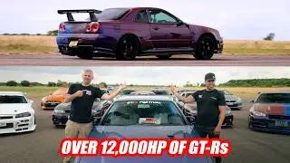 12,000hp of UK's Quickest GT-Rs Hit The Runway!  GT-R Challenge UK 2025
