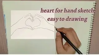 heart to hand ❤️ draw||easily sketch for beginners|for kids @irsaarts1018