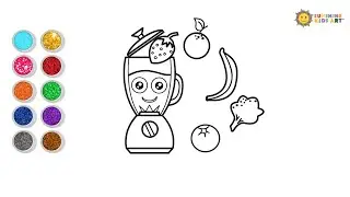 🍓🥦🍊 Learn How Draw and Color a Fun Toy Fruit Blender & Fruits | Kids Fruit Juicer