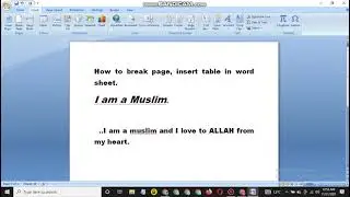 How to insert break page in word sheet