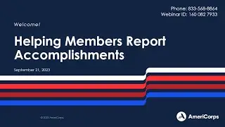Helping Members Report Accomplishments (9/21/23)