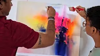 Abstract Painting By Father & Son / Acrylic Painting Technique