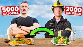 I Swapped DIETS with my FIREMAN Brother! (bad idea)
