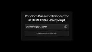 Random Password Generator App in HTML CSS & JavaScript