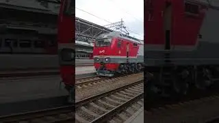 Электровоз ЭП2К С Пассажирским поездом