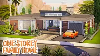 One Storey Mid-Century Modern Family Home 🧡 | The Sims 4 Speed Build