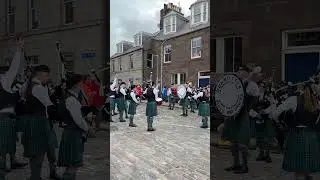 Dunnottar Pipes and Drums Scottish pipe band at the Stonehaven Harbour Festival 2024