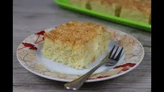 Кокосовый пирог со сливками, быстрый и очень вкусный!