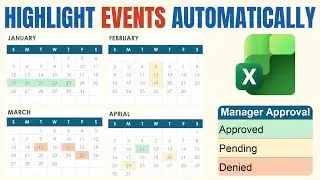 Conditional Formatting by Date Range in Excel Calendar ( colors by event category)