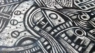 Monoprinting with stencil