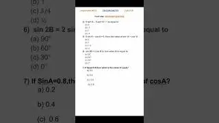 MCQ Trigonometry worksheet-2  Class 10 | Maths | Important Questions