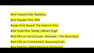 69th National Film Awards l Current Affairs