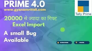 Tally Prime 4.0 Excel Import for All Master Unique Feature With Some Bugs