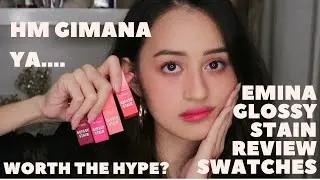 EMINA GLOSSY STAIN REVIEW & SWATCHES LENGKAP! Nadya Aqilla