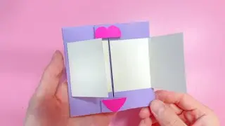 DIY heart locked greeting card making tutorial. How to make a birthday gift card. Easy paper crafts.
