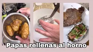 Papas rellenas al horno 😋 de esta manera quedan deliciosas #foodie #viral #foodlover #potato