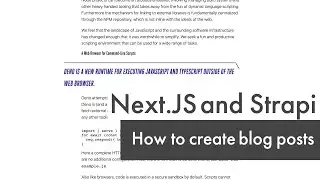 Create blog posts and articles with Next.js and Strapi