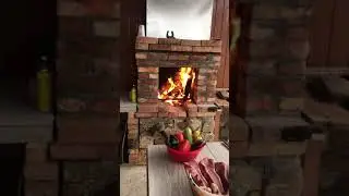 Сочные стейки с говядины,Камин из кирпича,1 декабря встречаем зиму,снимаем стресс под треск горящих