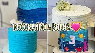 VLOG: DECORANDO 3 BOLOS DE ENCOMENDA + COMO FAZER EFEITO ONDINHA COM O BICO 🩷 | Letícia Borgheti