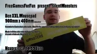 FreeGamesForFun present silent Monsters XXL Mousepad Ben 900mm x 400mm Note: Sehr gut!