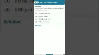 NEET 2022 chemistry Question No.1 /#sdacademy
