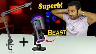 Fifine Ampligame AM6 Microphone with Boom Arm Stand | Best MIC for YouTube, Streaming & Podcasting