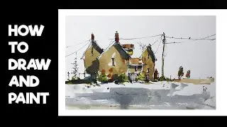 How to draw and paint quickly complete video,pen and watercolor By Nil Rocha Art