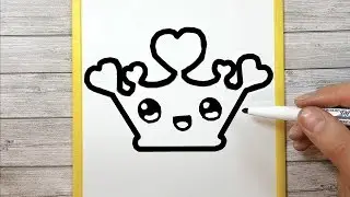 DRAWING A KAWAII CROWN WITH HEART EASILY