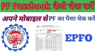 PF passbook kaise check kar /  PF का पैसा कैसे चेक करें/