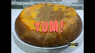 Oaks Peach upside down Jamaican Sweet Potato Pudding