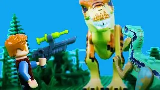 LEGO T-Rex VS Tranquilliser Gun! | STOP MOTION LEGO | Taking down a T-Rex! | LEGO | Billy Bricks