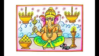 GANESH UTSAV SPECIAL DRAWING/GANESH FESTIVAL DRAWING/EASY GANESHA DRAWING/HOW TO DRAW GANAPATI BAPPA