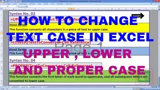 How to change text case in excel