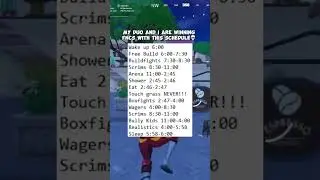 use this schedule to win fncs!