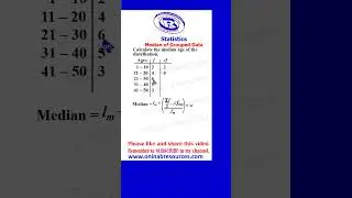 Median of Grouped data  #maths #statistics #median #groupeddata