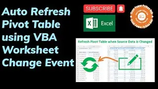 Auto-Refresh Pivot Table on Worksheet Change Event in Excel VBA #excel #vba #pivottable
