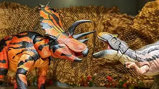 Pentaceratops VS Metriacanthosaurus | Beasts of the Mesozoic and Jurassic World Stop Motion