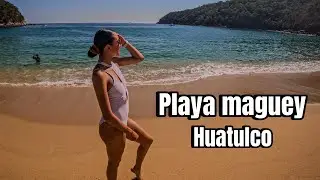 PLAYA MAGUEY HUATULCO 🏝️ ideal para niños 👦👧/ LAS HAMACAS restaurante