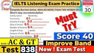 IELTS Listening Practice Test 2025 with Answers | Recent Exam - 838