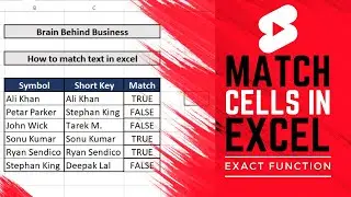 Check if two cells have same value | Exact formula In excel