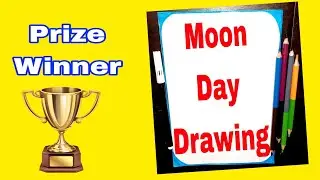 National Moon day drawing ideas | International Moon day drawing | Chandra dinam poster drawings