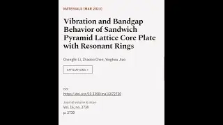 Vibration and Bandgap Behavior of Sandwich Pyramid Lattice Core Plate with Resonant R... | RTCL.TV