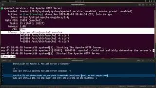 Instalación de Apache 2, MariaDB Server y Composer en Ubuntu (sin audio)
